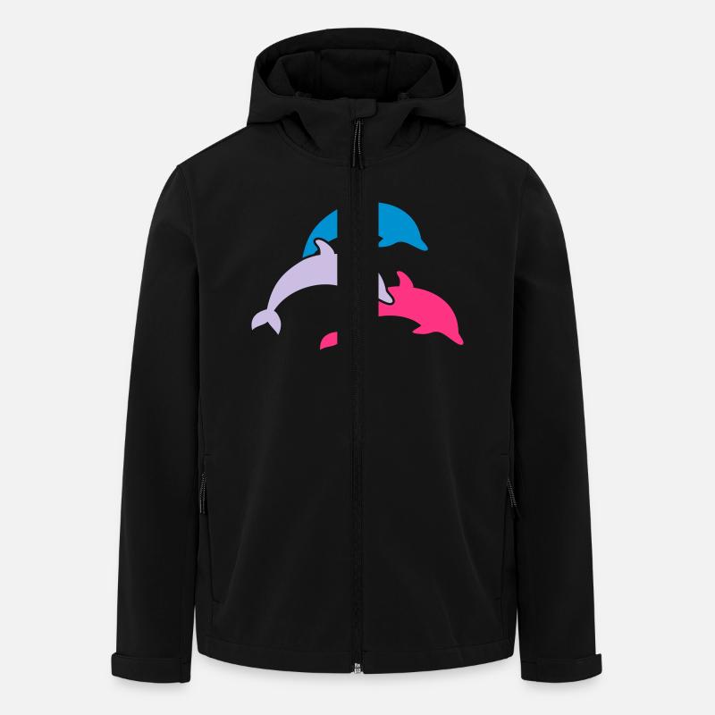 Dolphins - Men’s Recycled Softshell Jacket by Stanley/Stella - black