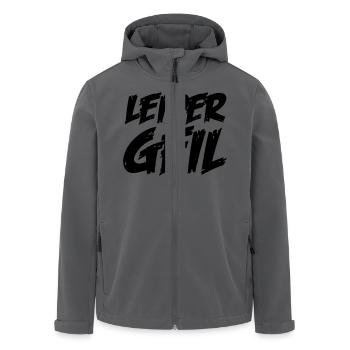 leider_geil - Recycelte Männer Softshell-Jacke von Stanley/Stella - Schwarz - Vorne - AI Model Male 185 light (185cm)