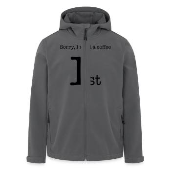 Sorry, I need a Coffee 1st - Recycelte Männer Softshell-Jacke von Stanley/Stella - Schwarz - Vorne - AI Model Male 185 light (185cm)