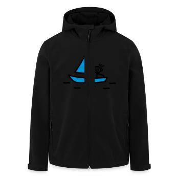 Stick figure sailing - V2 - Men’s Recycled Softshell Jacket by Stanley/Stella - black - Front - AI Model Male 185 light (185cm)