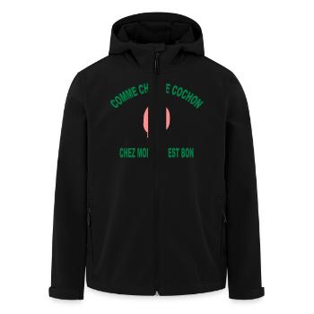 cochon - Veste softshell homme en polyester recyclé Stanley/Stella - noir - Devant - AI Model Male 185 light (185cm)
