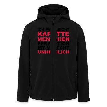 Ich mag leicht kaputte Menschen... - Recycelte Männer Softshell-Jacke von Stanley/Stella - Schwarz - Vorne - AI Model Male 185 light (185cm)