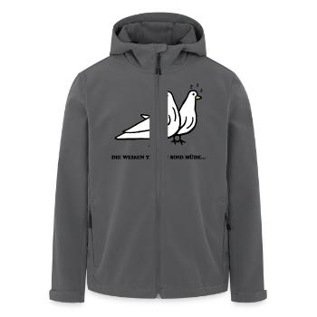 Die weißen Tauben sind müde - Recycelte Männer Softshell-Jacke von Stanley/Stella - Schwarz - Vorne - AI Model Male 185 light (185cm)