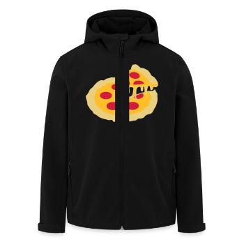 faim chaude fromage faim morceau salami pizza nour - Veste softshell homme en polyester recyclé Stanley/Stella - noir - Devant - AI Model Male 185 light (185cm)