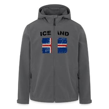 Iceland Flag - Island Flagge - Ísland - Recycelte Männer Softshell-Jacke von Stanley/Stella - Schwarz - Vorne - AI Model Male 185 light (185cm)