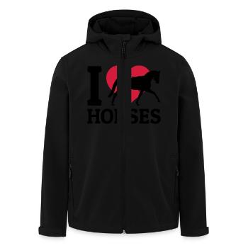 I love Horses - Recycelte Männer Softshell-Jacke von Stanley/Stella - Schwarz - Vorne - AI Model Male 185 light (185cm)