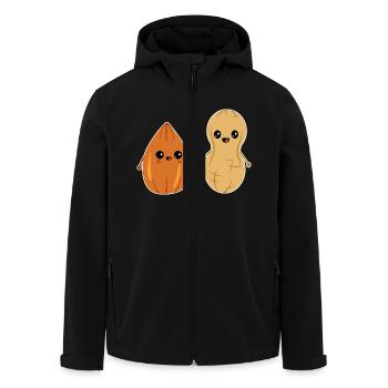 Fell in love with nuts almond peanut couples love - Men’s Recycled Softshell Jacket by Stanley/Stella - black - Front - AI Model Male 185 light (185cm)