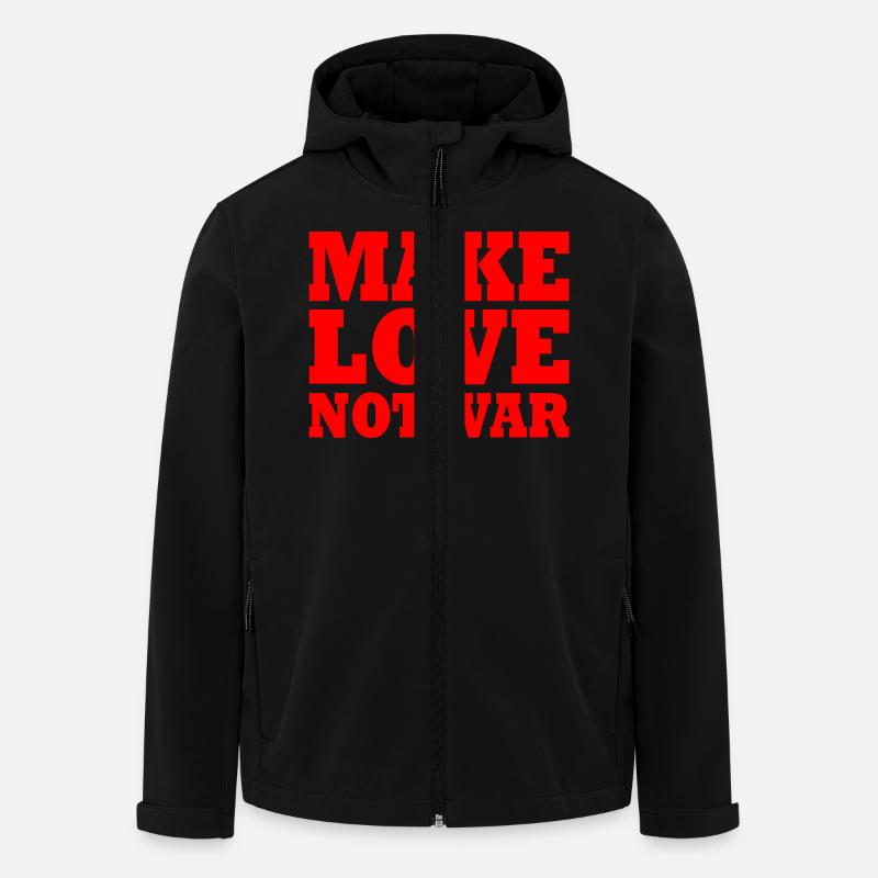 Make love not war - Veste softshell homme en polyester recyclé Stanley/Stella - noir