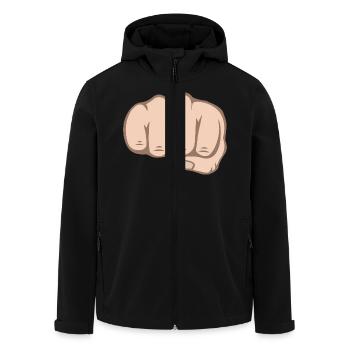 Fist - Men’s Recycled Softshell Jacket by Stanley/Stella - black - Front - AI Model Male 185 light (185cm)