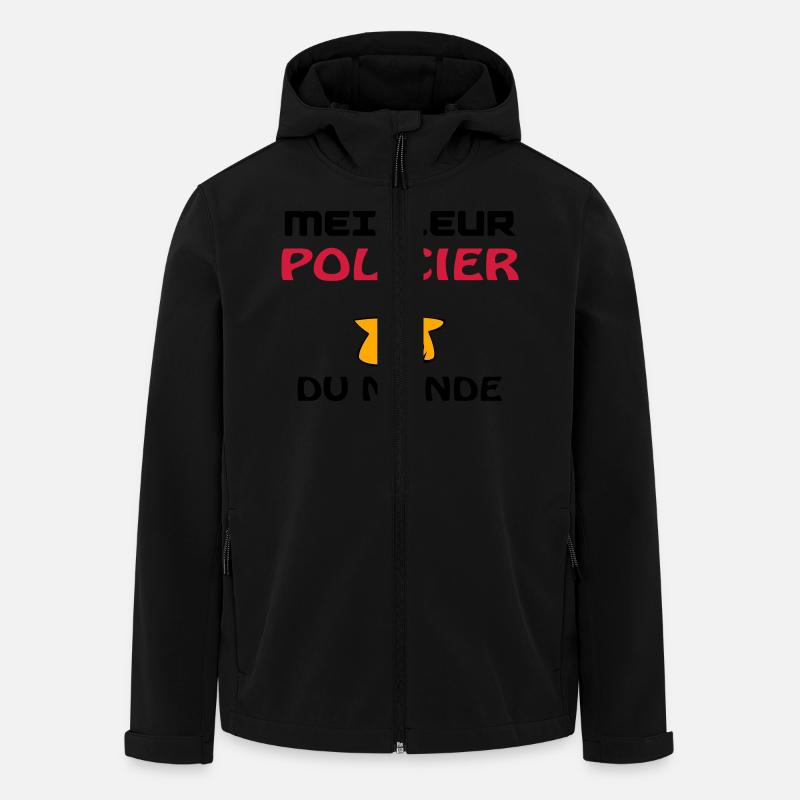 MEILLEUR POLICIER DU MONDE - Veste softshell homme en polyester recyclé Stanley/Stella - noir