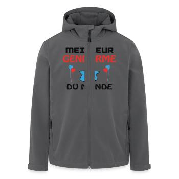 BEST GENDARME IN THE WORLD - Men’s Recycled Softshell Jacket by Stanley/Stella - black - Front - AI Model Male 185 light (185cm)