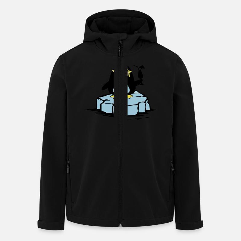 Pingouin de plage Banquise - Veste softshell homme en polyester recyclé Stanley/Stella - noir