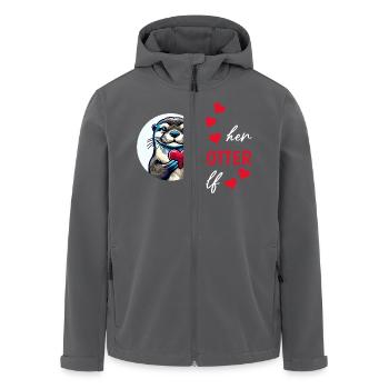 Loutre demi-amour cadeau - Veste softshell homme en polyester recyclé Stanley/Stella - noir - Devant - AI Model Male 185 light (185cm)