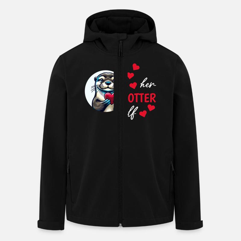 Otter half liebe geschenk - Recycelte Männer Softshell-Jacke von Stanley/Stella - Schwarz