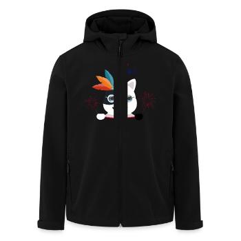 Salutations d’un chat aux yeux bleus. - Veste softshell homme en polyester recyclé Stanley/Stella - noir - Devant - AI Model Male 185 light (185cm)
