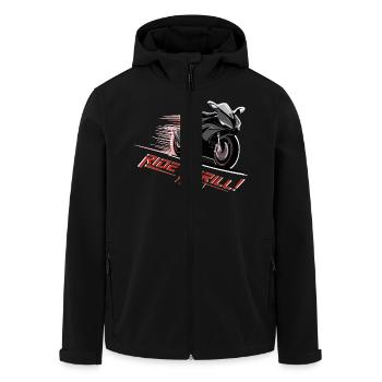 SURFEZ SUR LE FRISSON - Veste softshell homme en polyester recyclé Stanley/Stella - noir - Devant - AI Model Male 185 light (185cm)