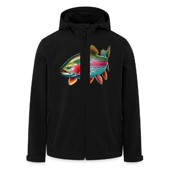 Rainbow trout - Men’s Recycled Softshell Jacket by Stanley/Stella - black - Front - AI Model Male 185 light (185cm)