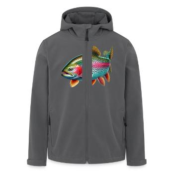 Truite arc-en-ciel - Veste softshell homme en polyester recyclé Stanley/Stella - charbon - Devant - AI Model Male 185 light (185cm)