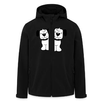 2 dogs team stand two friends crew happy - Men’s Recycled Softshell Jacket by Stanley/Stella - black - Front - AI Model Male 185 light (185cm)