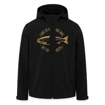 Rokt Las Laks er ikke bare mat det er en livsstil - Recycelte Männer Softshell-Jacke von Stanley/Stella - Schwarz - Vorne - AI Model Male 185 light (185cm)