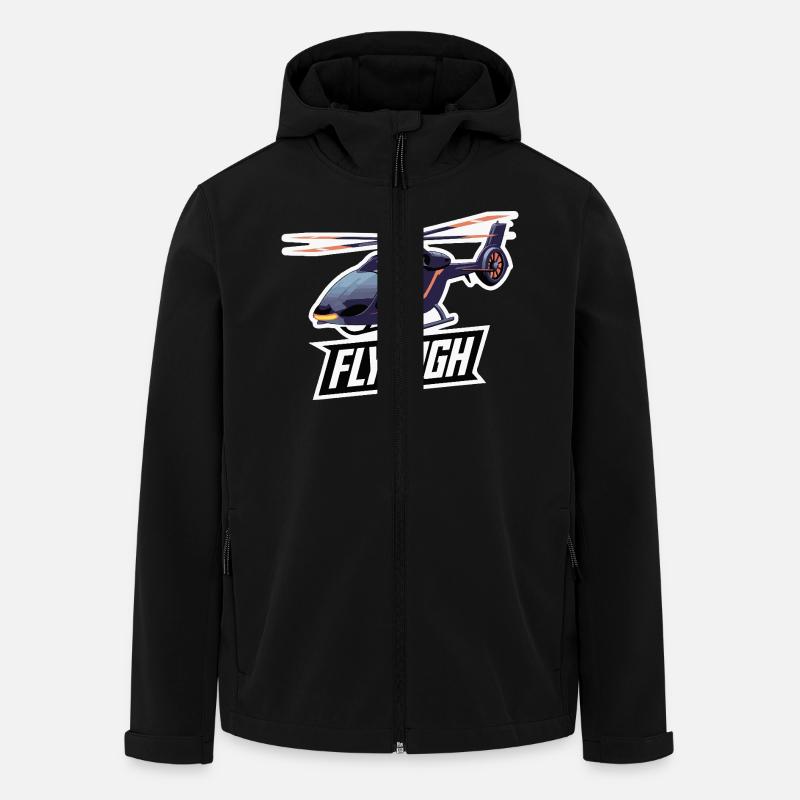 HÉLICOPTÈRE, VOLEZ HAUT - Veste softshell homme en polyester recyclé Stanley/Stella - noir