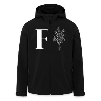Lette f fleurs minimalistes - Veste softshell homme en polyester recyclé Stanley/Stella - noir - Devant - AI Model Male 185 light (185cm)