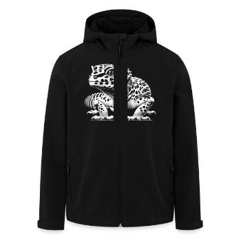 Gecko léopard - Veste softshell homme en polyester recyclé Stanley/Stella - noir - Devant - AI Model Male 185 light (185cm)