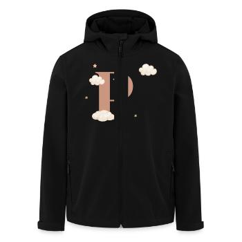Buchstabe p bewölkt Sterne - Recycelte Männer Softshell-Jacke von Stanley/Stella - Schwarz - Vorne - AI Model Male 185 light (185cm)