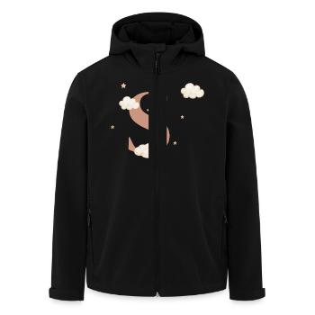 Lettre s nuages étoiles - Veste softshell homme en polyester recyclé Stanley/Stella - noir - Devant - AI Model Male 185 light (185cm)