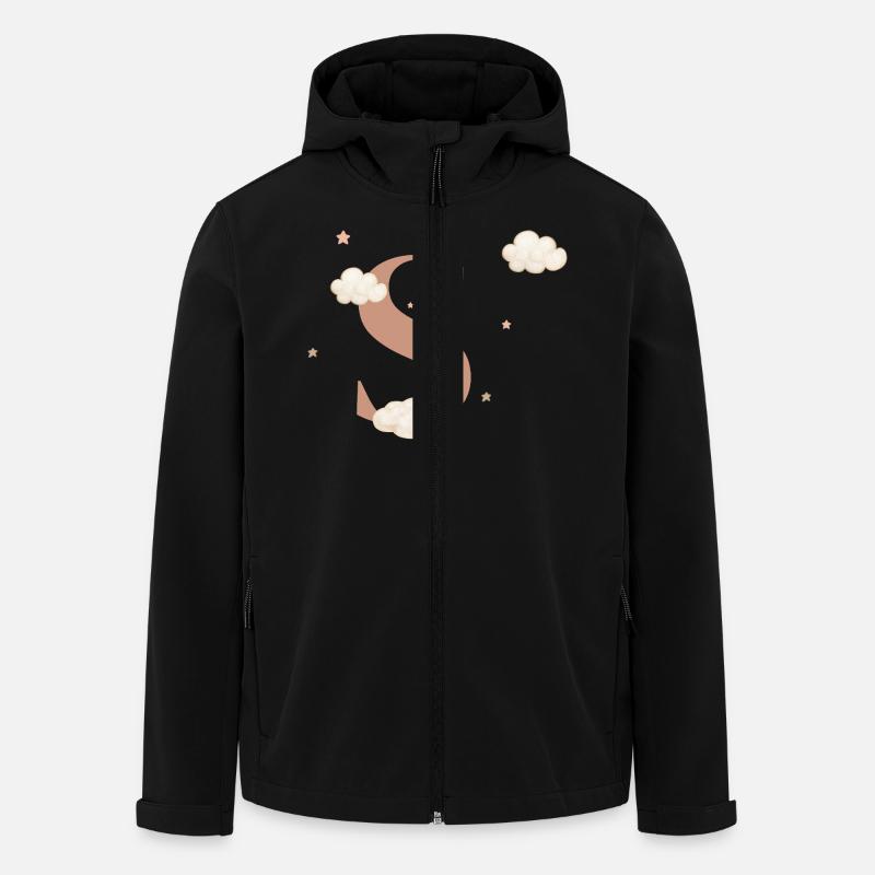 Lettre s nuages étoiles - Veste softshell homme en polyester recyclé Stanley/Stella - noir