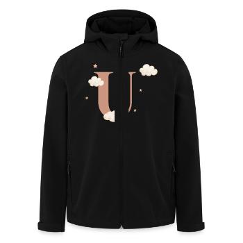 Letter u clouds stars - Men’s Recycled Softshell Jacket by Stanley/Stella - black - Front - AI Model Male 185 light (185cm)