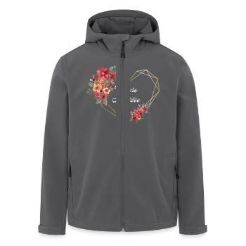 Future mariée cœur doré Floral - Veste softshell homme en polyester recyclé Stanley/Stella - noir - Devant - AI Model Male 185 light (185cm)