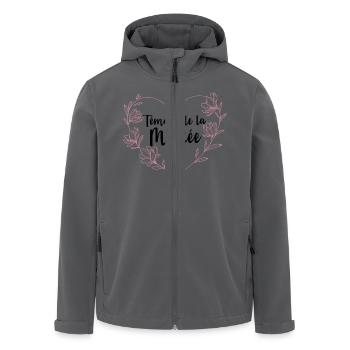 Témoin de la Mariée EVJF Demoiselle d'Honneur - Veste softshell homme en polyester recyclé Stanley/Stella - noir - Devant - AI Model Male 185 light (185cm)