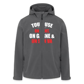 Rugby Toulouse Humor Geschenk Unterstützer - Recycelte Männer Softshell-Jacke von Stanley/Stella - Anthrazit - Vorne - AI Model Male 185 light (185cm)