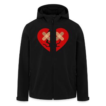 Broken Heart with Band-Aid - Men’s Recycled Softshell Jacket by Stanley/Stella - black - Front - AI Model Male 185 light (185cm)
