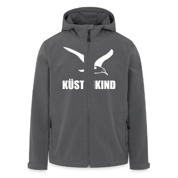 Küstenkind – Zuhause ist, wo das Meer beginnt - Recycelte Männer Softshell-Jacke von Stanley/Stella - Schwarz - Vorne - AI Model Male 185 light (185cm)