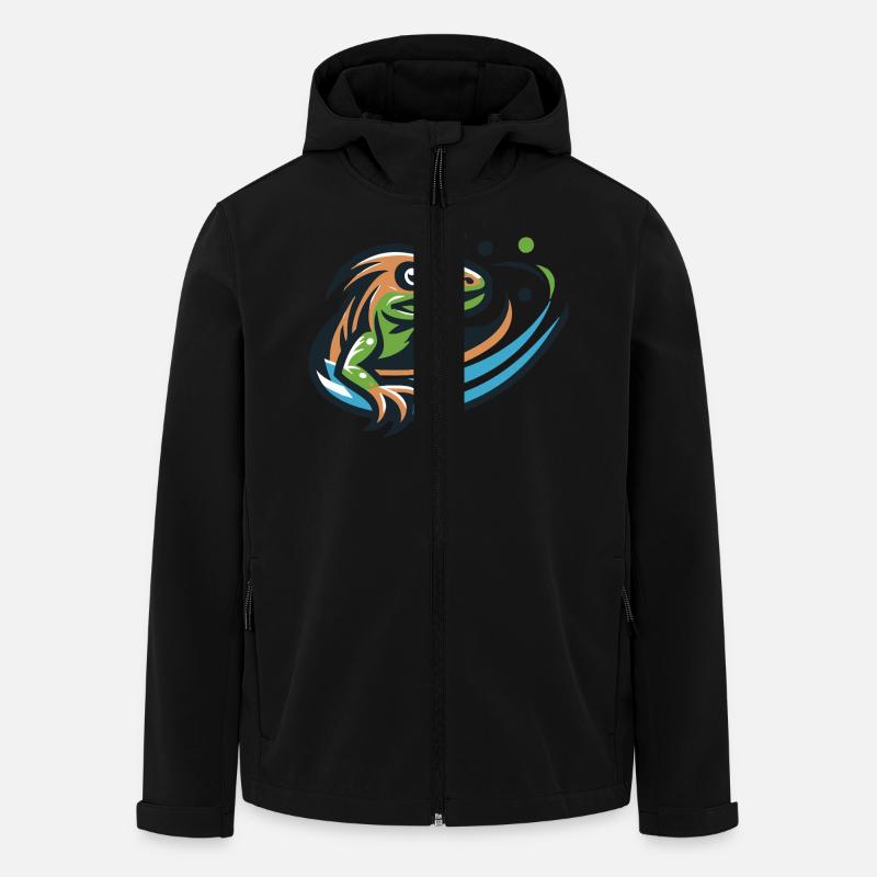 Eidechse springende Gnade - Recycelte Männer Softshell-Jacke von Stanley/Stella - Schwarz