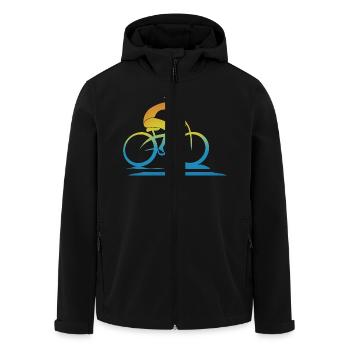 Radfahrer - Recycelte Männer Softshell-Jacke von Stanley/Stella - Schwarz - Vorne - AI Model Male 185 light (185cm)