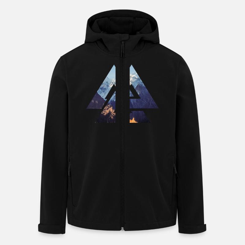 Wikinger Berge Valknut Natur Berg - Recycelte Männer Softshell-Jacke von Stanley/Stella - Schwarz