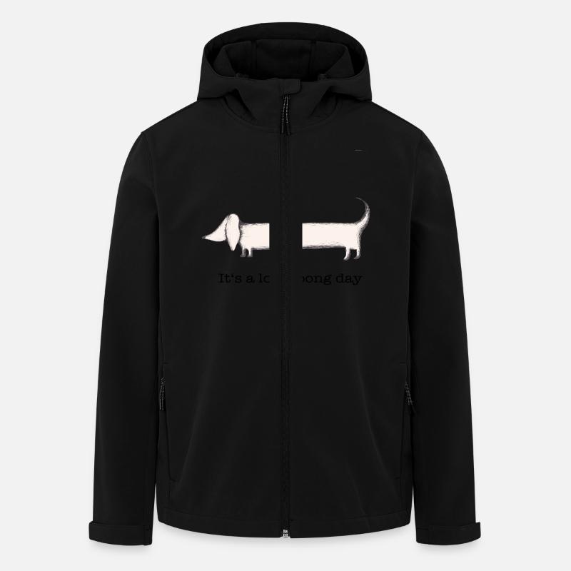 Dackel: it‘s a long day - Recycelte Männer Softshell-Jacke von Stanley/Stella - Schwarz