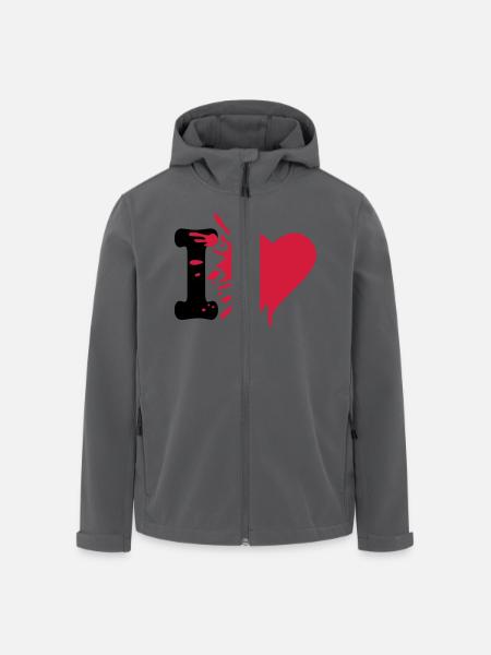 i love - Men’s Recycled Softshell Jacket by Stanley/Stella - black