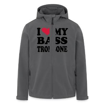 I Love my bass trombone - Men’s Recycled Softshell Jacket by Stanley/Stella - black - Front - AI Model Male 185 light (185cm)