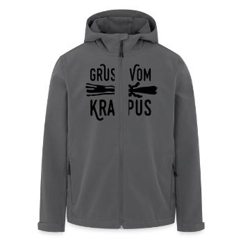 Gruss vom Krampus zu Nikolaus - Recycelte Männer Softshell-Jacke von Stanley/Stella - Schwarz - Vorne - AI Model Male 185 light (185cm)