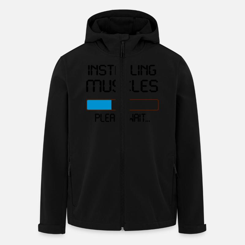 installing muscles - Recycelte Männer Softshell-Jacke von Stanley/Stella - Schwarz
