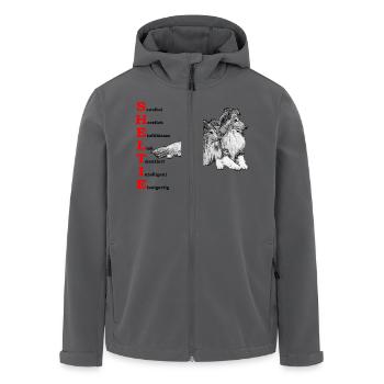 Shelties 1 - Recycelte Männer Softshell-Jacke von Stanley/Stella - Schwarz - Vorne - AI Model Male 185 light (185cm)