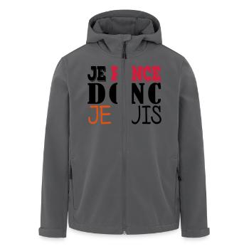 Je ponce donc je suis - Veste softshell homme en polyester recyclé Stanley/Stella - noir - Devant - AI Model Male 185 light (185cm)