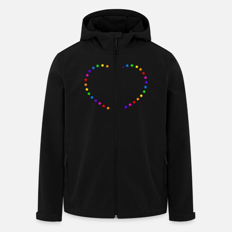 Regenbogen Herz - Recycelte Männer Softshell-Jacke von Stanley/Stella - Schwarz