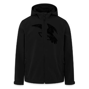 Rabe mit Fisch 02 (C1) - Recycelte Männer Softshell-Jacke von Stanley/Stella - Schwarz - Vorne - AI Model Male 185 light (185cm)