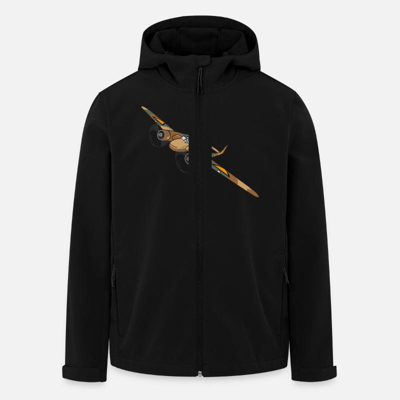 Fokker G1 Avion de chasse - Veste softshell homme en polyester recyclé Stanley/Stella - noir