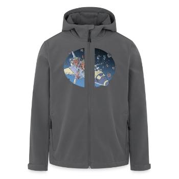 Space Adventure - Men’s Recycled Softshell Jacket by Stanley/Stella - black - Front - AI Model Male 185 light (185cm)
